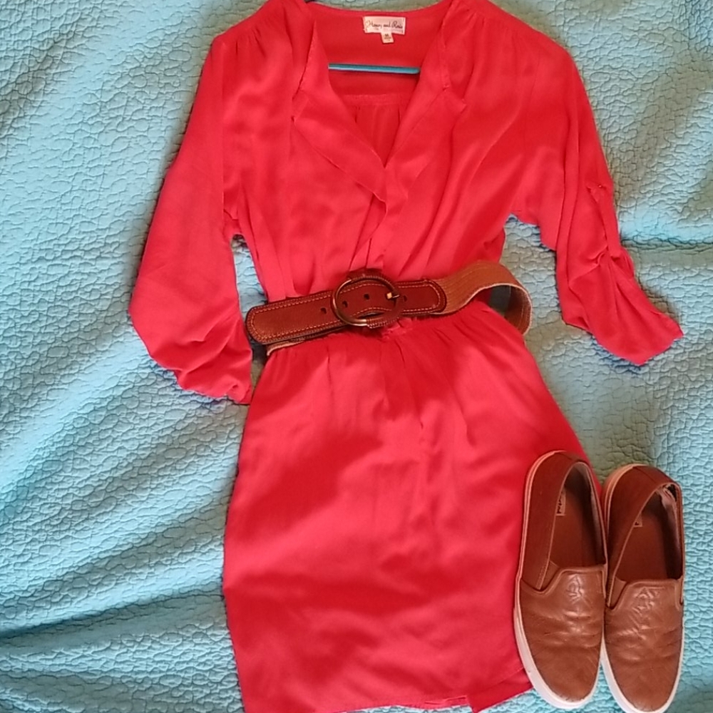 Dress, coral colored